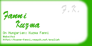 fanni kuzma business card